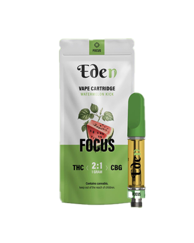 Eden Vape Cartridge – Focus (Watermelon Kick) – 2:1 THC:CBG Ratio
