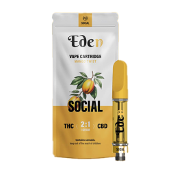 Eden Vape Cartridge – Social (Mango Twist) – 2:1 THC:CBD Ratio