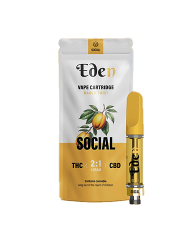 Eden Vape Cartridge – Social (Mango Twist) – 2:1 THC:CBD Ratio