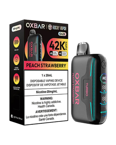 Oxbar Rocky Vapor G42K Disposable Vape — Peach Strawberry (4-Pack)